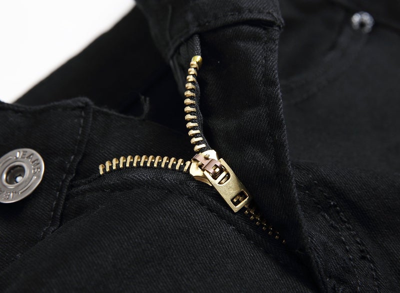 FREDD MARSHALL Boy's Black Slim Fit Skinny Jeans Ripped Elastic Waist Pants with Zipper for Kids ,Black,5 Slim - Image 5